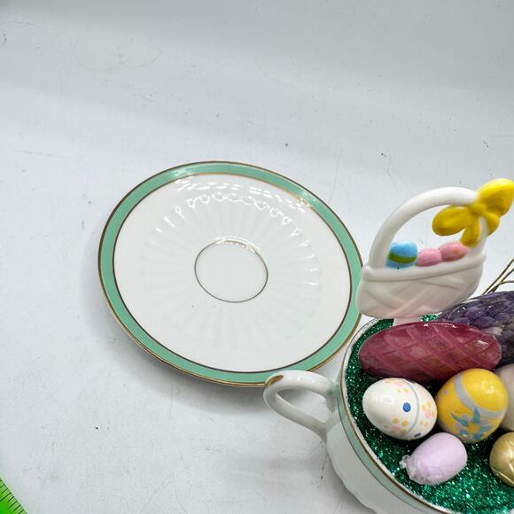 Extra Eggs - Easter Teacup Assemblage Holiday Decor by Kitsch Emporium - Picture 5 of 5